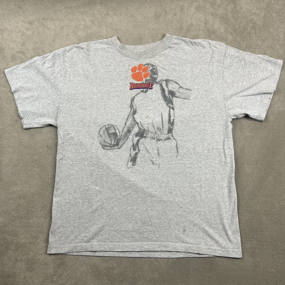 Knights Apparel 2XL Clemson Tigers Basketball Tee Streetwear Dominate Graphic